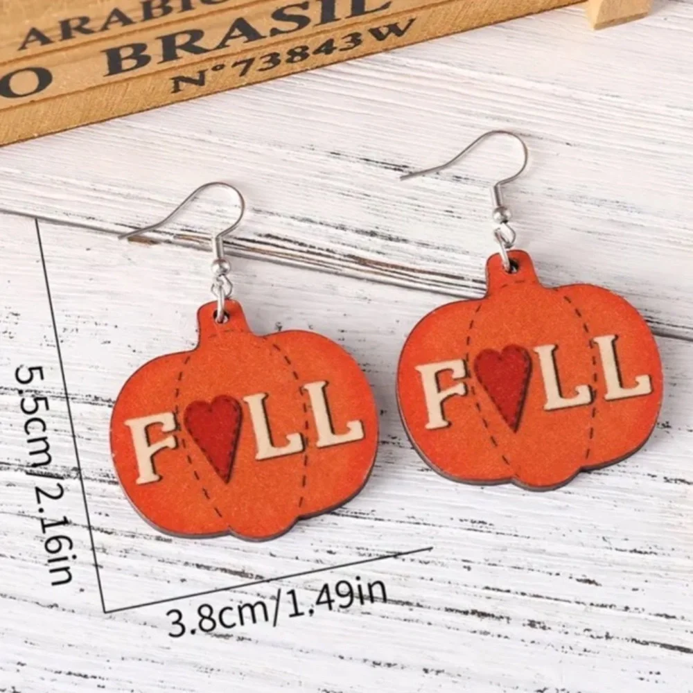 NWT! Thanksgiving & Autumn Wood Pierced Earrings! 1/$9 OR 2/$16 OR 3/$21!